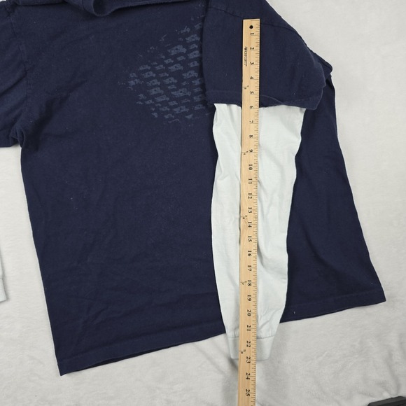 Tony Hawk Y2K Layered Long Sleeve Shirt XL Blue White Graphic Print - Picture 5 of 7